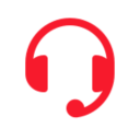 A red headset icon with a microphone, displayed on a white background, symbolizes IPTV Mexico support services.