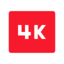 A red square with rounded corners featuring the white text 4K centered inside, representing IPTV Mexico.